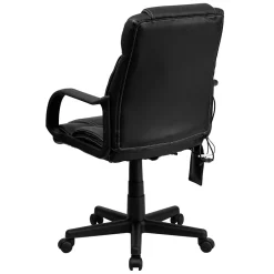 Laverne Ergonomic LeatherSoft Swivel Mid-Back Massaging Executive Office Chair, Black (BT2690P) Office Chairs