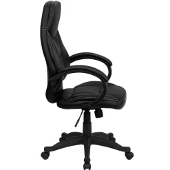 Sale Leonard Ergonomic LeatherSoft Swivel High Back Executive Office Chair, Black (HHLC0005HI1B) Office Chairs