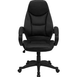 Sale Leonard Ergonomic LeatherSoft Swivel High Back Executive Office Chair, Black (HHLC0005HI1B) Office Chairs