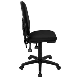 Online Linus Armless Ergonomic Fabric Swivel Mid-Back Multifunction Task Office Chair, Black (WLA654MGBK) Office Chairs