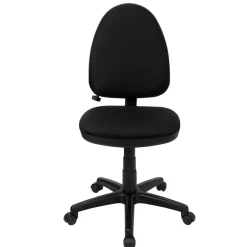 Online Linus Armless Ergonomic Fabric Swivel Mid-Back Multifunction Task Office Chair, Black (WLA654MGBK) Office Chairs