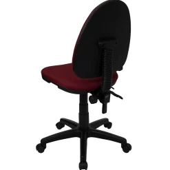 Online Linus Armless Ergonomic Fabric Swivel Mid-Back Multifunction Task Office Chair, Burgundy (WLA654MGBY) Office Chairs