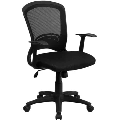 Sale Manny Ergonomic Mesh Swivel Mid-Back Task Office Chair, Black (HL0007) Office Chairs