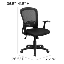 Sale Manny Ergonomic Mesh Swivel Mid-Back Task Office Chair, Black (HL0007) Office Chairs