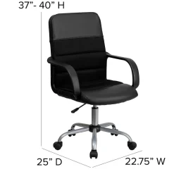 Outlet Manor Ergonomic LeatherSoft/Mesh Swivel Mid-Back Task Office Chair, Black (LFW61B2) Office Chairs