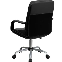 Outlet Manor Ergonomic LeatherSoft/Mesh Swivel Mid-Back Task Office Chair, Black (LFW61B2) Office Chairs