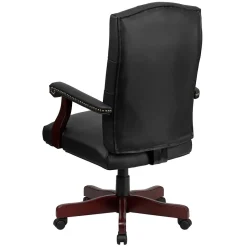 Martha Washington LeatherSoft Swivel Executive Office Chair, Black (801LLF05BKLEA) Office Chairs