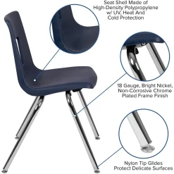 Flash Furniture Mickey Plastic/Steel Student Stacking Chair, Navy, 4/Pack (ADVSSC18NAVY) Folding & Stacking