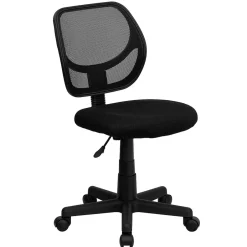 New Neri Armless Ergonomic Mesh Swivel Low Back Task Office Chair, Black (WA3074BK) Office Chairs