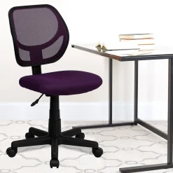 Best Neri Armless Ergonomic Mesh Swivel Low Back Task Office Chair, Purple (WA3074PUR) Office Chairs