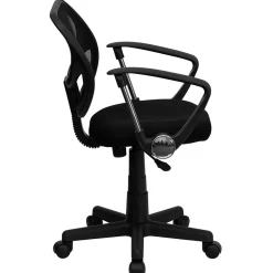 Hot Neri Ergonomic Mesh Swivel Low Back Task Office Chair, Black (WA3074BKARM) Office Chairs