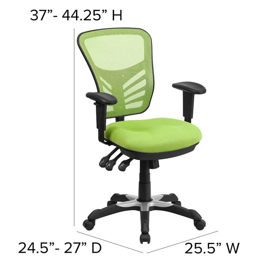 Online Nicholas Ergonomic Mesh Swivel Mid-Back Multifunction Executive Office Chair, (HL0001GN) Ergonomic Chairs