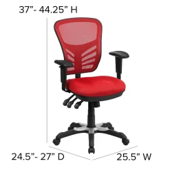 Online Nicholas Ergonomic Mesh Swivel Mid-Back Multifunction Executive Office Chair, (HL0001) Office Chairs