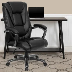 Outlet Oma Ergonomic LeatherSoft Swivel High Back Executive Office Chair, Black (GO7194BBK) Office Chairs