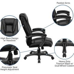 Outlet Oma Ergonomic LeatherSoft Swivel High Back Executive Office Chair, Black (GO7194BBK) Office Chairs