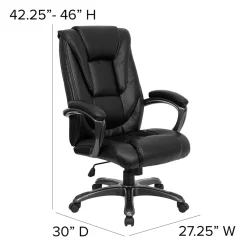 Outlet Oma Ergonomic LeatherSoft Swivel High Back Executive Office Chair, Black (GO7194BBK) Office Chairs