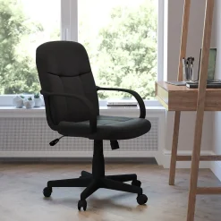 Hot Paulson Vinyl Swivel Mid-Back Executive Office Chair, Black (H8020) Office Chairs