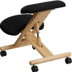 Posey Armless Ergonomic Fabric/Wood Mobile Kneeling Office Chair, Black (WLSB210) Office Chairs