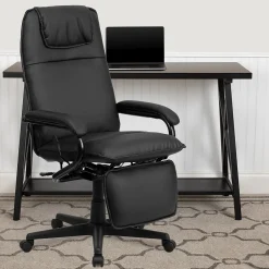 Outlet Robert Ergonomic LeatherSoft Swivel High Back Executive Reclining Office Chair, Black (BT70172BK) Office Chairs