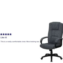 Online Rochelle Fabric Swivel High Back Executive Office Chair, Gray (BT9022BK) Office Chairs