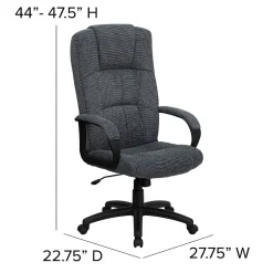 Online Rochelle Fabric Swivel High Back Executive Office Chair, Gray (BT9022BK) Office Chairs