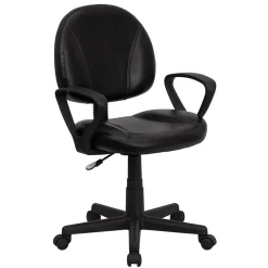 Sale Ronald Ergonomic LeatherSoft Swivel Mid-Back Task Office Chair, Black (BT688BKA) Office Chairs