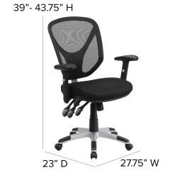 Best Sam Ergonomic Mesh Swivel Mid-Back Multifunction Task Office Chair, Black (GOWY89) Office Chairs