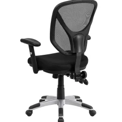 Best Sam Ergonomic Mesh Swivel Mid-Back Multifunction Task Office Chair, Black (GOWY89) Office Chairs