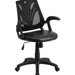 Online Sam Ergonomic LeatherSoft/Mesh Swivel Mid-Back Task Office Chair, Black (GOWY82LEA) Office Chairs