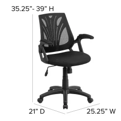 Online Sam Ergonomic Mesh Swivel Mid-Back Task Office Chair, Black (GOWY82) Office Chairs