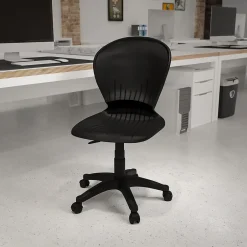 Sorho Armless Plastic Swivel Mid-Back Task Office Chair, Black (RUTA103BK) Office Chairs