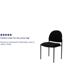 Best Tania Fabric Stackable Side Reception Chair, Black (BT5151BK) Folding & Stacking