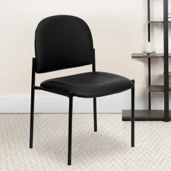 Online Tania Vinyl Stackable Side Reception Chair, Black (BT5151VINYL) Folding & Stacking