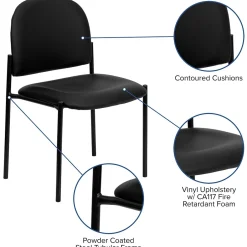 Online Tania Vinyl Stackable Side Reception Chair, Black (BT5151VINYL) Folding & Stacking