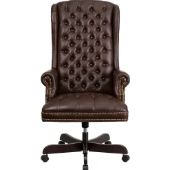 Online Turner Ergonomic LeatherSoft Swivel High Back Fully Tufted Executive Office Chair, Brown (CI360BRN) Office Chairs