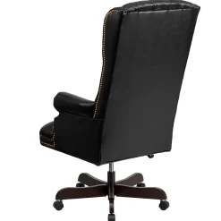 Online Turner Ergonomic LeatherSoft Swivel High Back Fully Tufted Executive Office Chair, Black (CI360BK) Office Chairs