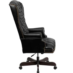 Online Turner Ergonomic LeatherSoft Swivel High Back Fully Tufted Executive Office Chair, Black (CI360BK) Office Chairs