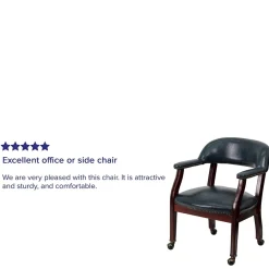 Hot Vinyl Mid Back Luxurious Conference Chair With Casters, Blue Office Chairs