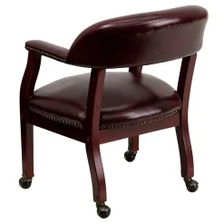 Discount Vinyl Mid Back Luxurious Conference Chair With Casters, Oxblood Office Chairs
