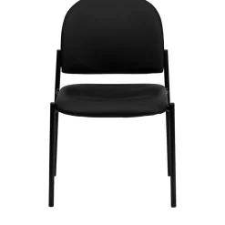 Vinyl Stackable Steel Side Chairs, Black, 15/Pack Folding & Stacking