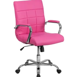 Online Vivian Vinyl Swivel Mid-Back Executive Office Chair, Pink (GO2240PK) Office Chairs