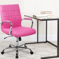 Online Vivian Vinyl Swivel Mid-Back Executive Office Chair, Pink (GO2240PK) Office Chairs