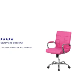 Online Vivian Vinyl Swivel Mid-Back Executive Office Chair, Pink (GO2240PK) Office Chairs