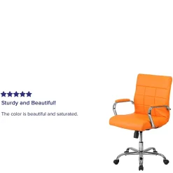 Clearance Vivian Vinyl Swivel Mid-Back Executive Office Chair, Orange (GO2240ORG) Office Chairs