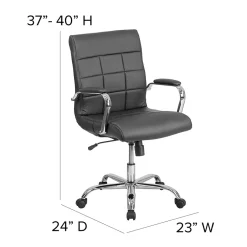 Outlet Vivian Vinyl Swivel Mid-Back Executive Office Chair, Black (GO2240BK) Office Chairs
