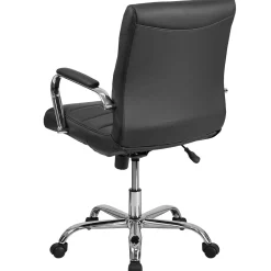 Outlet Vivian Vinyl Swivel Mid-Back Executive Office Chair, Black (GO2240BK) Office Chairs