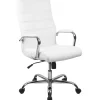 Outlet Whitney Ergonomic LeatherSoft Swivel High Back Executive Office Chair, White/Chrome (GO2286HWH) Office Chairs