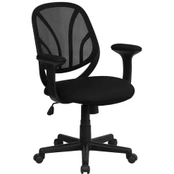 New Y-GO Office Ergonomic Mesh Swivel Mid-Back Task Office Chair, Black (GOWY05A) Office Chairs