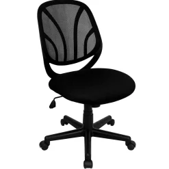 Clearance Y-GO Office Armless Ergonomic Mesh Swivel Mid-Back Task Office Chair, Black (GOWY05) Office Chairs