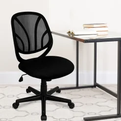 Clearance Y-GO Office Armless Ergonomic Mesh Swivel Mid-Back Task Office Chair, Black (GOWY05) Office Chairs